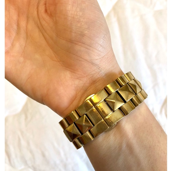 Michael Kors Pyramid Stud Gold Glitz Watch - Picture 10 of 15